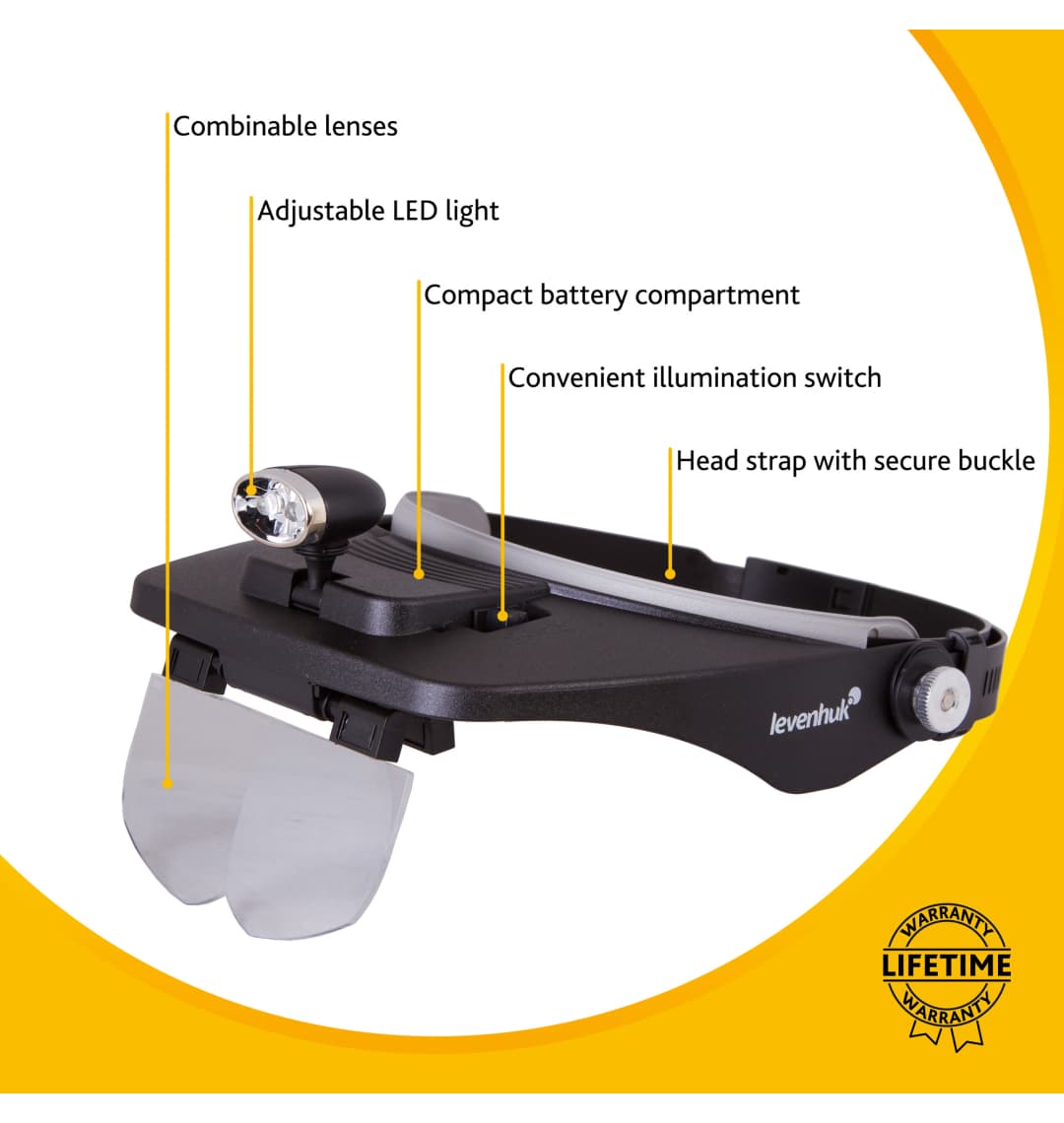 Лупа налобная Levenhuk Zeno Vizor H3