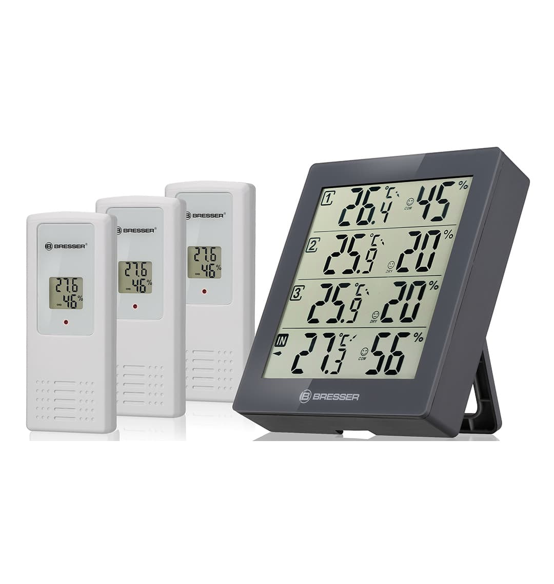 Метеостанция Bresser Temeo Hygro Quadro, серая