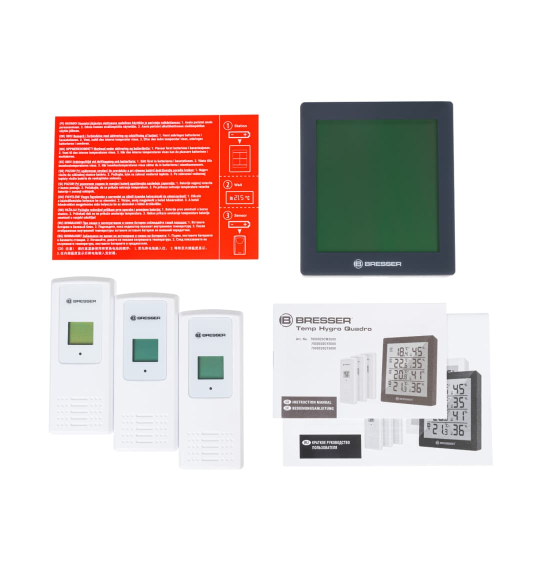 Метеостанция Bresser Temeo Hygro Quadro, серая