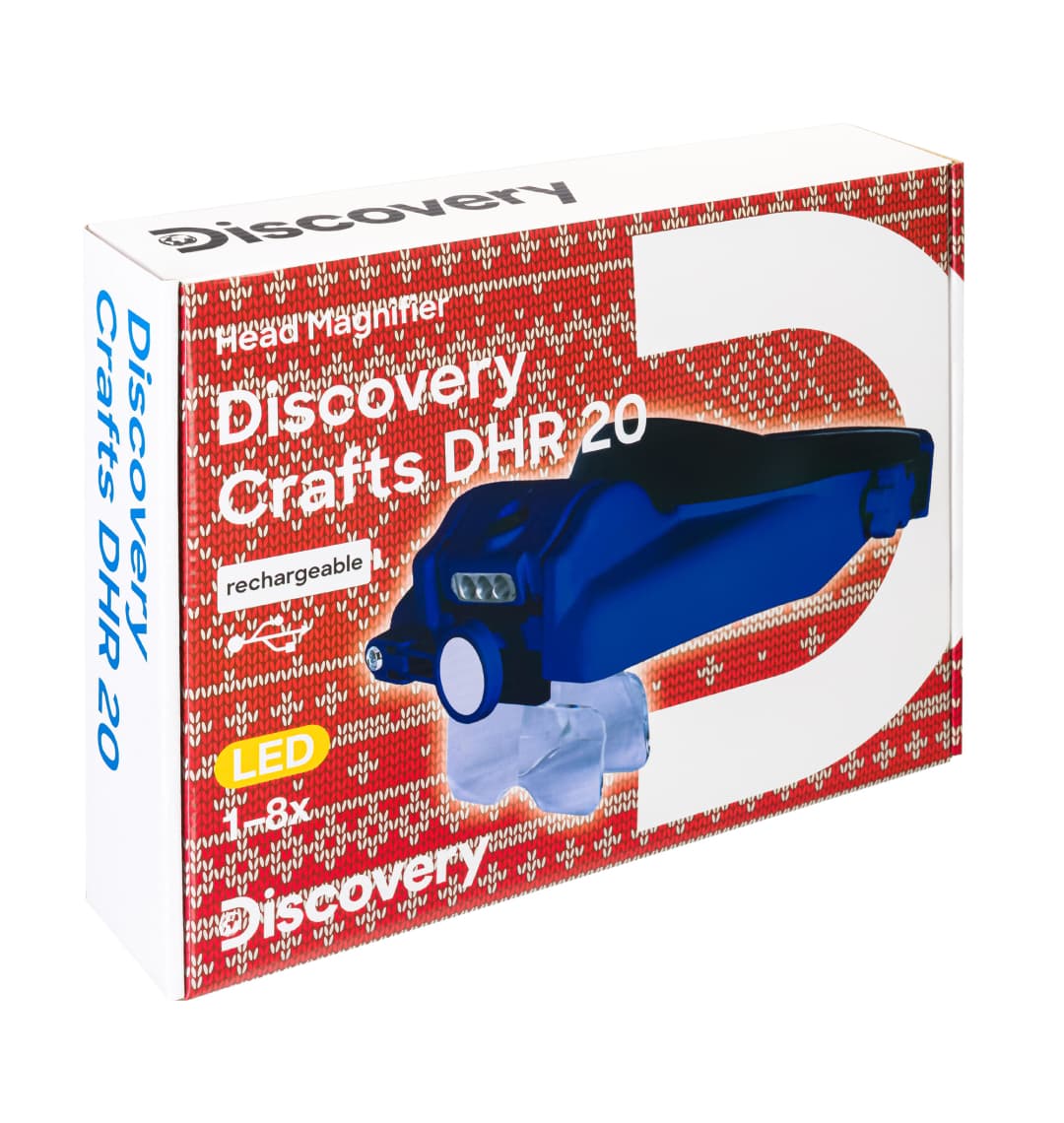Лупа налобная с аккумулятором Levenhuk Discovery Crafts DHR 20