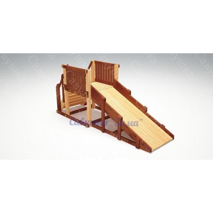 Зимняя заливная деревянная горка "Савушка Зима - 1" СЗ-01