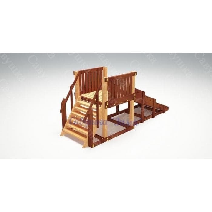 Зимняя заливная деревянная горка "Савушка Зима - 1" СЗ-01