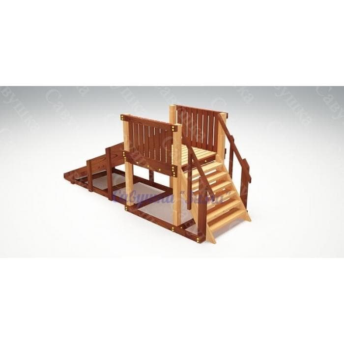 Зимняя заливная деревянная горка "Савушка Зима - 1" СЗ-01