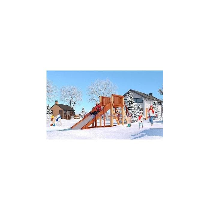 Зимняя заливная деревянная горка "Савушка Зима - 2" скат 3 метра СЗ-02