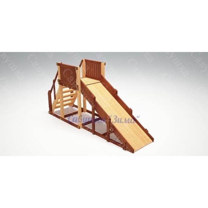 Зимняя заливная деревянная горка "Савушка Зима - 2" скат 3 метра СЗ-02