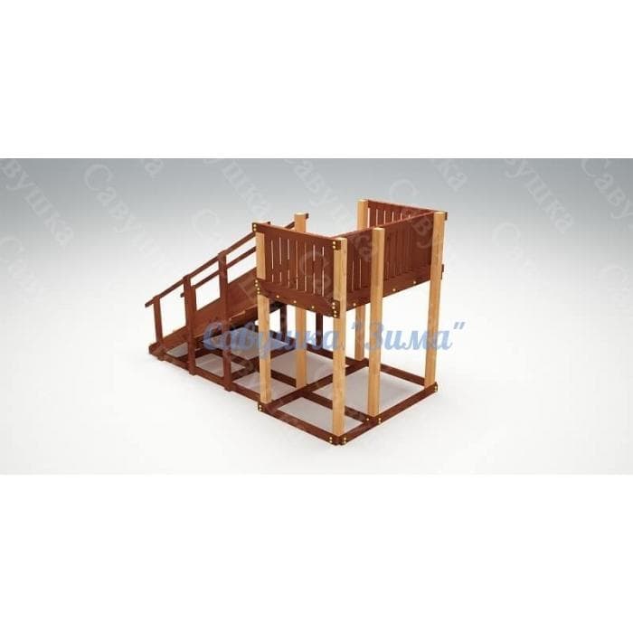 Зимняя заливная деревянная горка "Савушка Зима - 3" СЗ-03