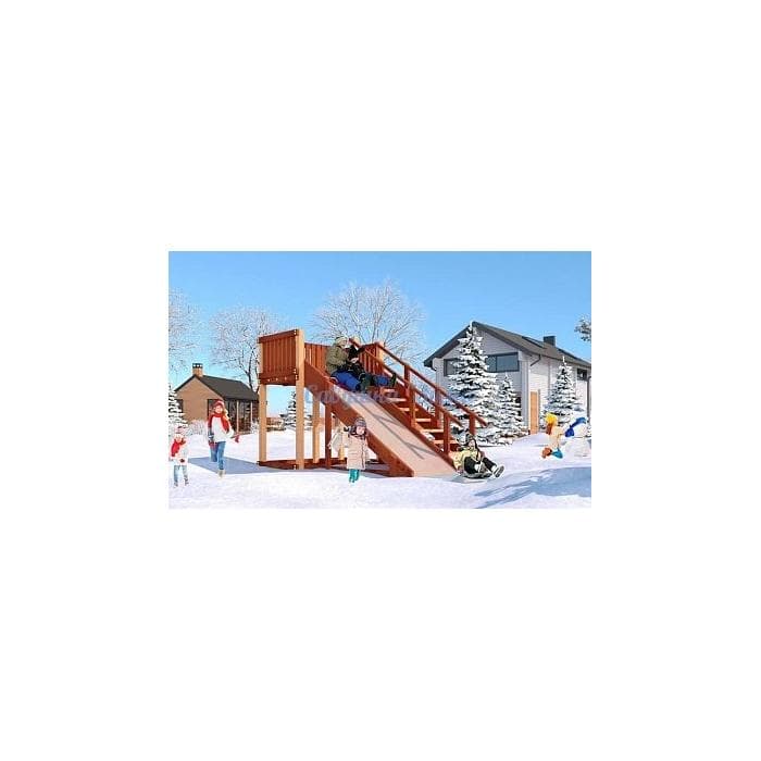 Зимняя заливная деревянная горка "Савушка Зима - 4" СЗ-04