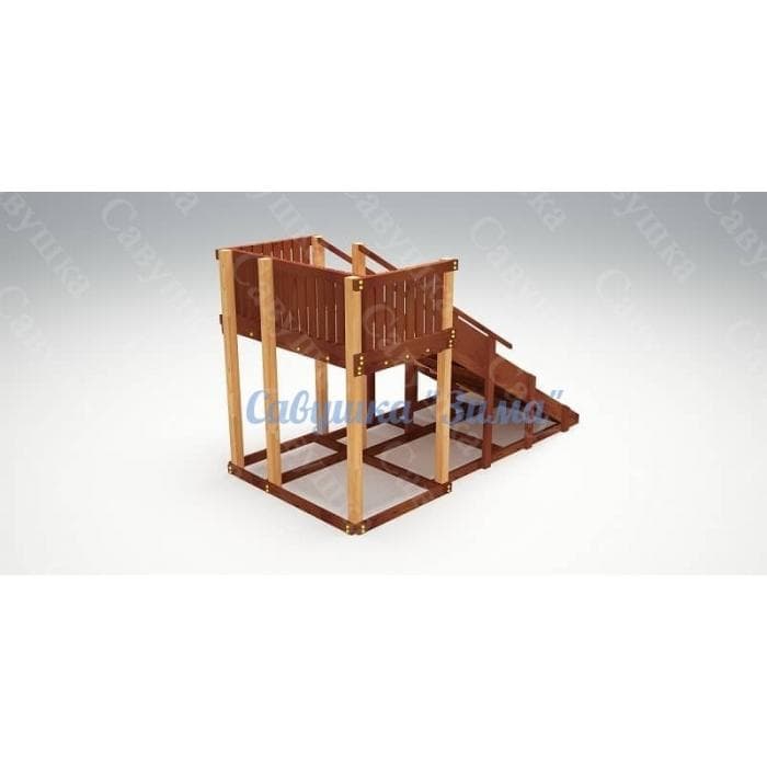 Зимняя заливная деревянная горка "Савушка Зима - 4" СЗ-04