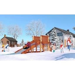 Зимняя заливная деревянная горка "Савушка Зима - 1" СЗ-01