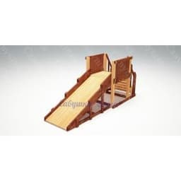 Зимняя заливная деревянная горка "Савушка Зима - 1" СЗ-01