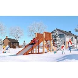 Зимняя заливная деревянная горка "Савушка Зима - 2" скат 3 метра СЗ-02