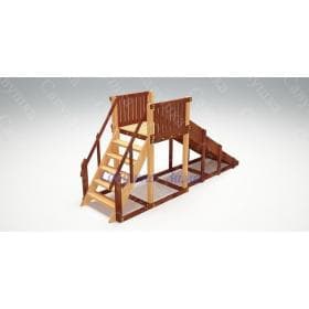 Зимняя заливная деревянная горка "Савушка Зима - 2" скат 3 метра СЗ-02