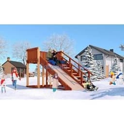 Зимняя заливная деревянная горка "Савушка Зима - 3" СЗ-03