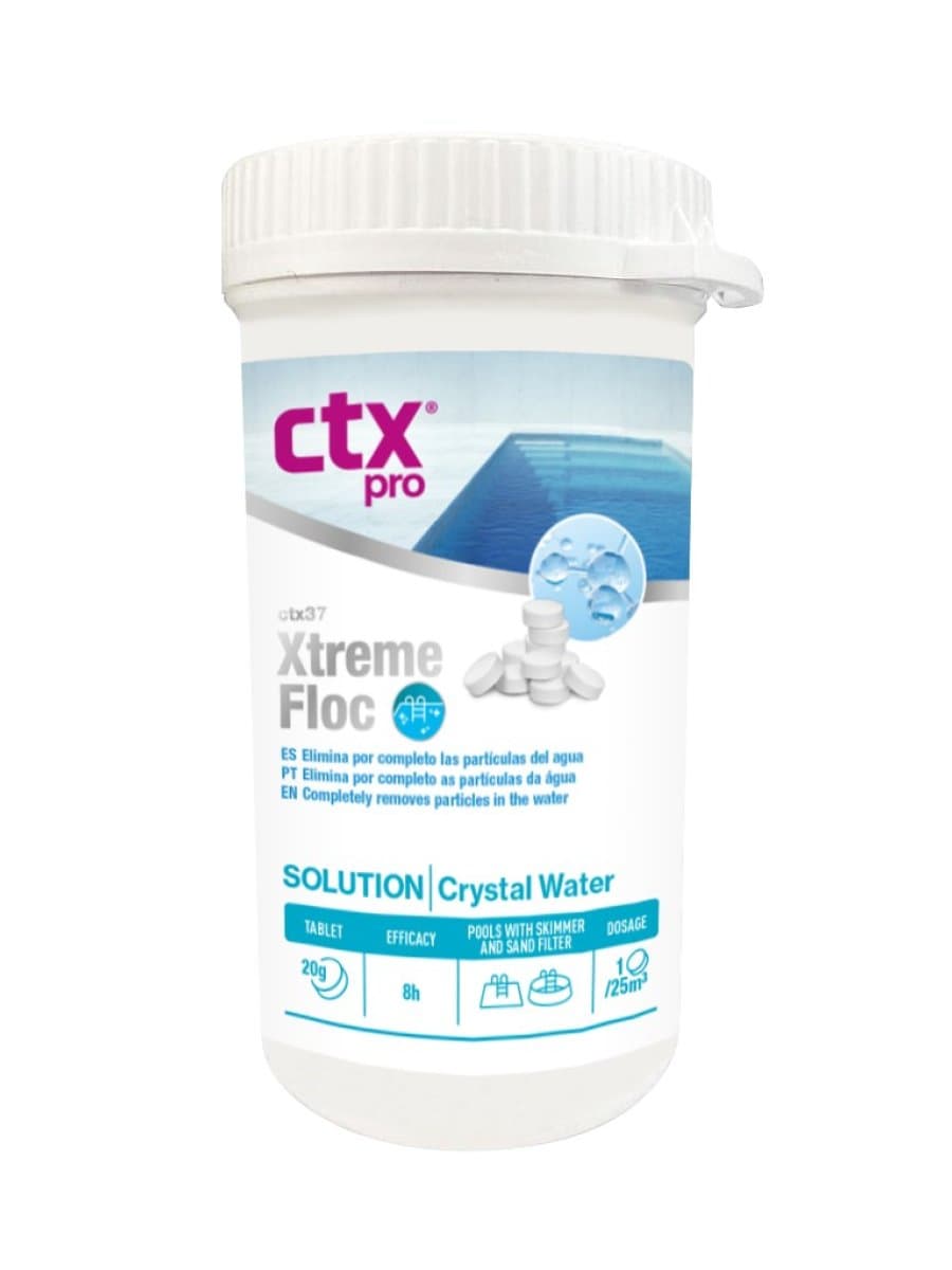 Флокулянт высококонцентрированный CTX 37 Xtreme floc в таблетках 20 гр., двойного действия фасовка 1 кг/л