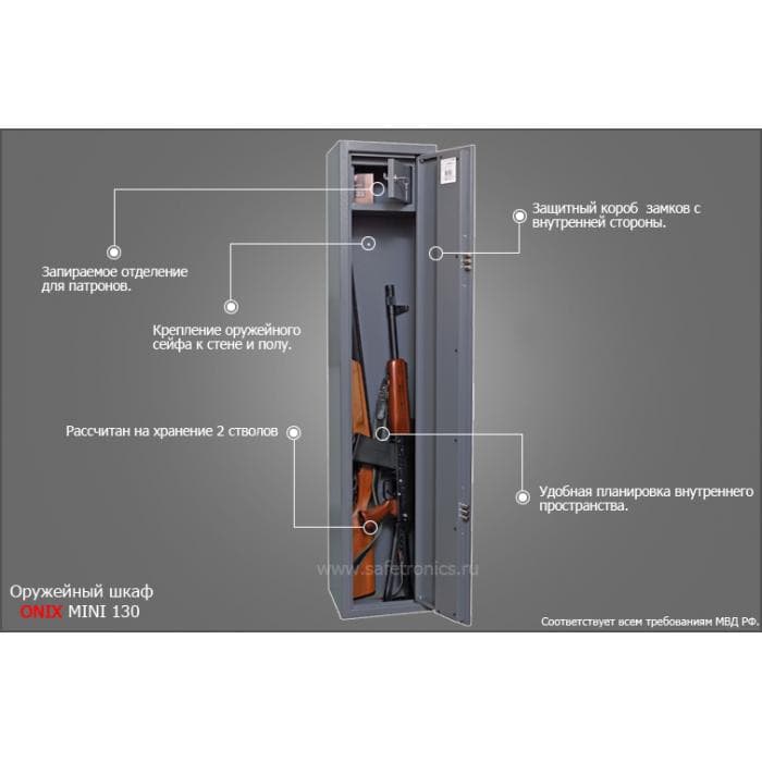 Шкаф оружейный Onix Mini130