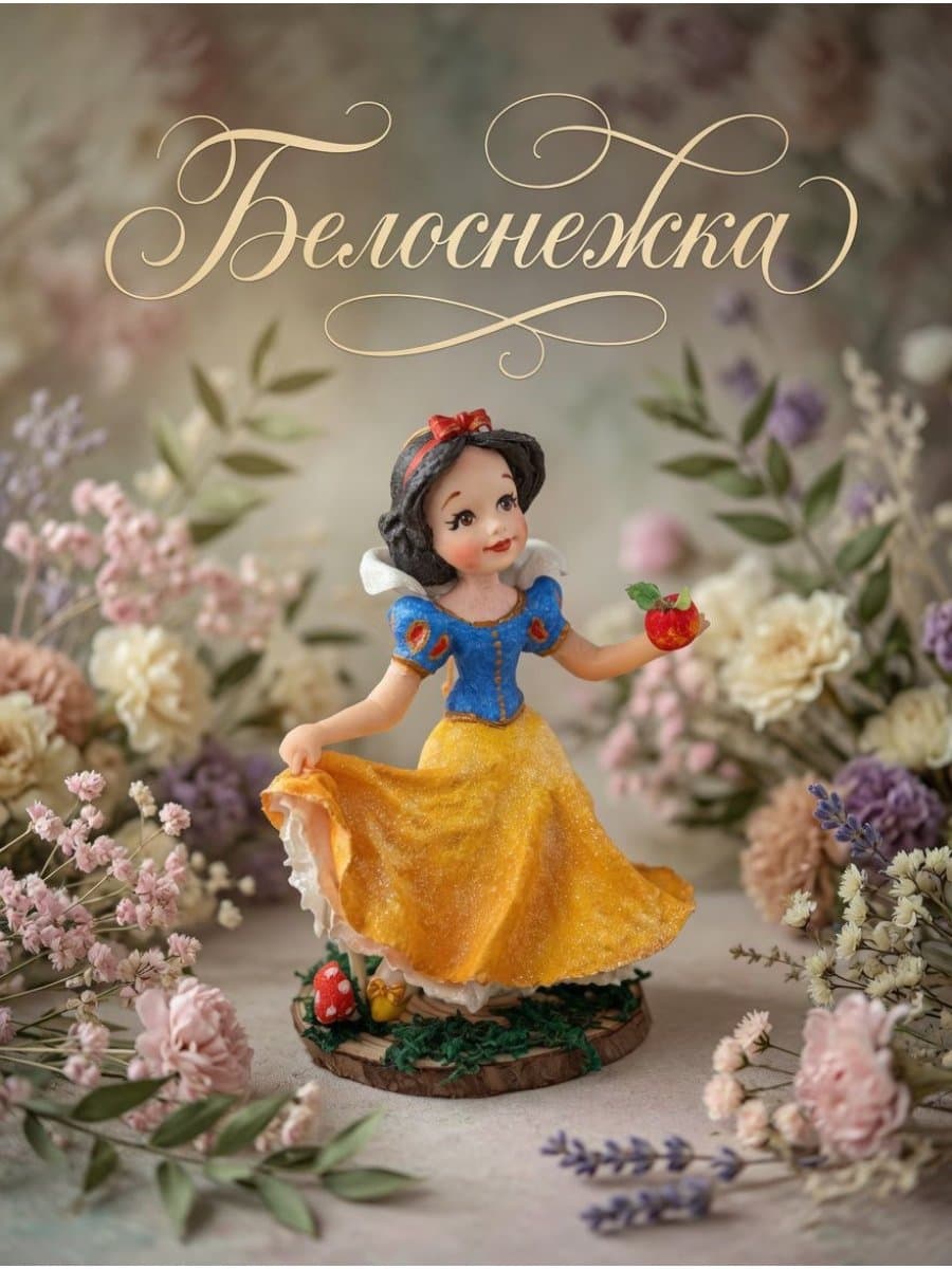 Ватная игрушка Белоснежка коллекционная кукла подвеска фигурка ручной работы 11,5 см