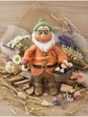 Ватная игрушка Гном, фигурка-статуэтка, кукла подвеска ручной работы