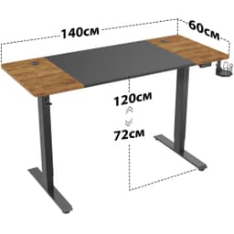 Стол для компьютера Cactus CS-EDL-BAWD подъёмный столешница МДФ черный дуб антик каркас черный