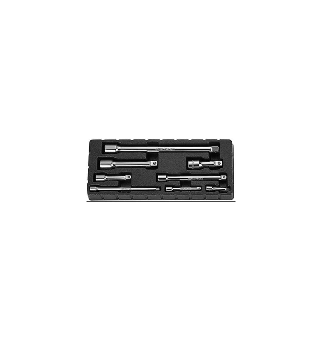 JonnesWay S28H08S Набор удлинителей 1/4", 3/8", 1/2"DR, 50-250 мм, 8 предметов