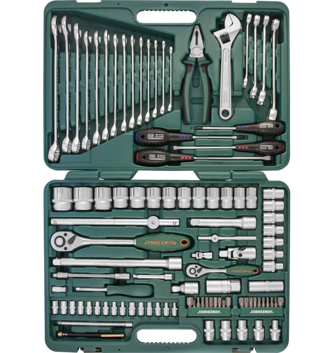 JonnesWay S04H624101SA (S04H624101SA18) Набор инструмента универсальный 1/4", 1/2"DR, 101 предмет