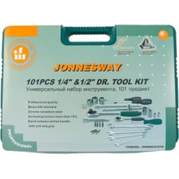 JonnesWay S04H624101SA (S04H624101SA18) Набор инструмента универсальный 1/4", 1/2"DR, 101 предмет