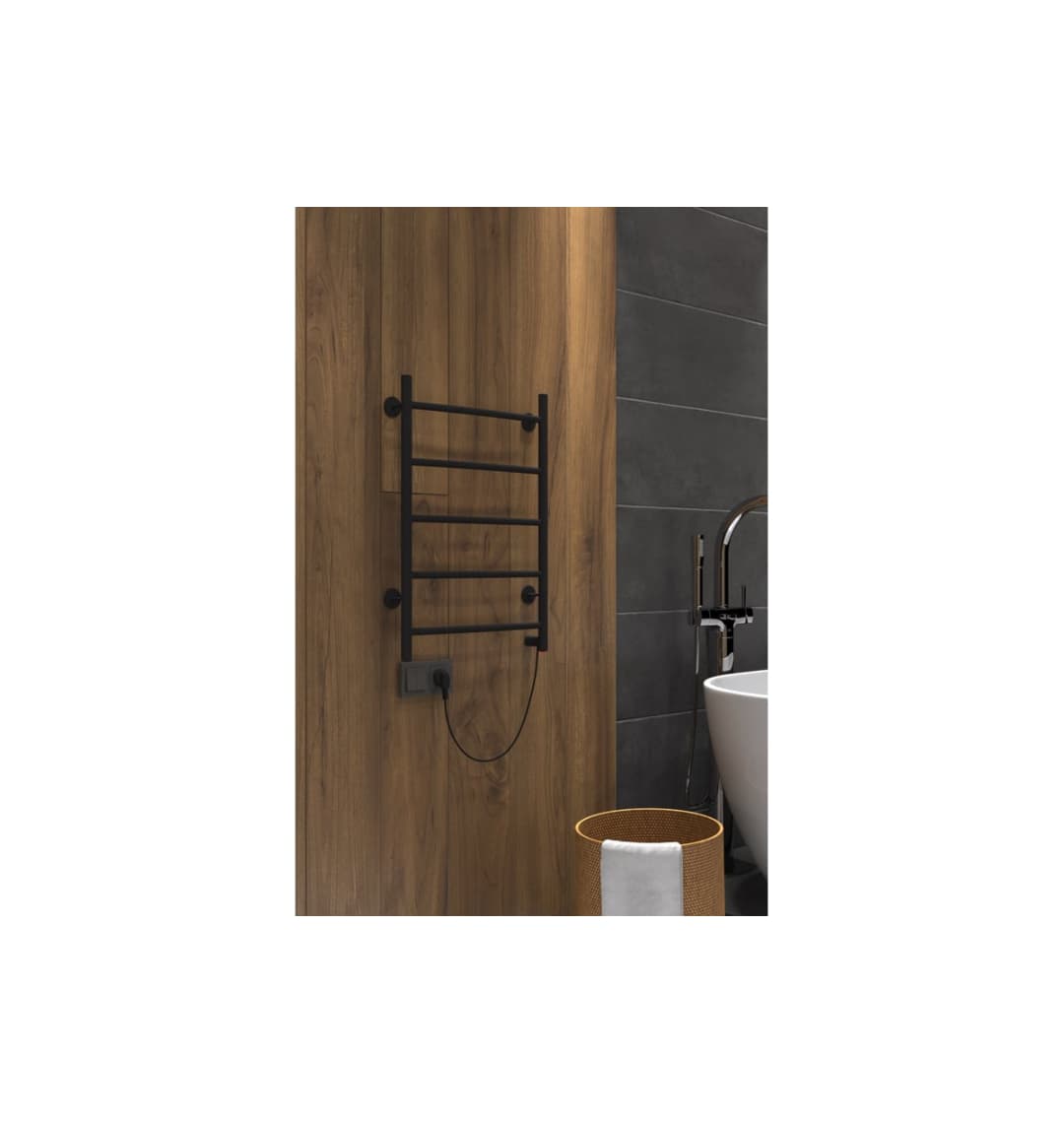 Полотенцесушитель INDIGO Arc б/п (electro) 60/40 (скр.монтаж, унив.подкл.R/L, Черный муар)