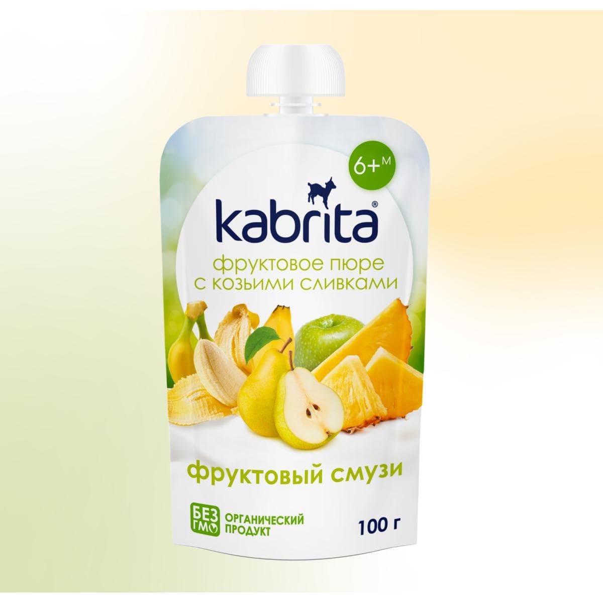 Kabrita® Фруктовое пюре со сливками козьего молока «Фруктовый смузи» с 6 месяцев, 100 г