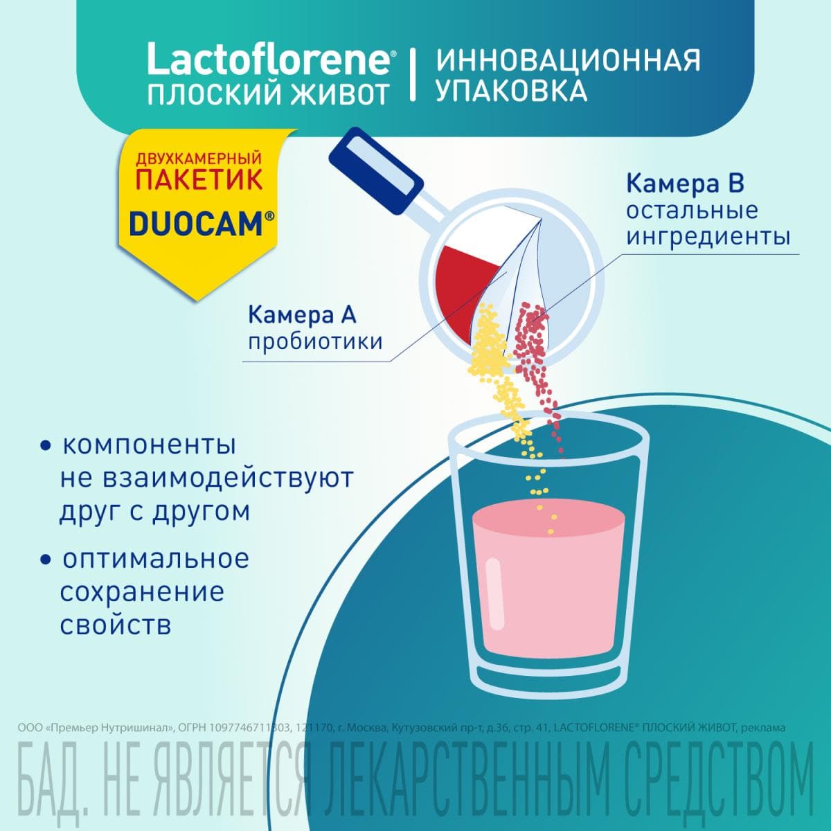 Lactoflorene® Плоский Живот - итальянский пробиотический комплекс (20 пакетиков)