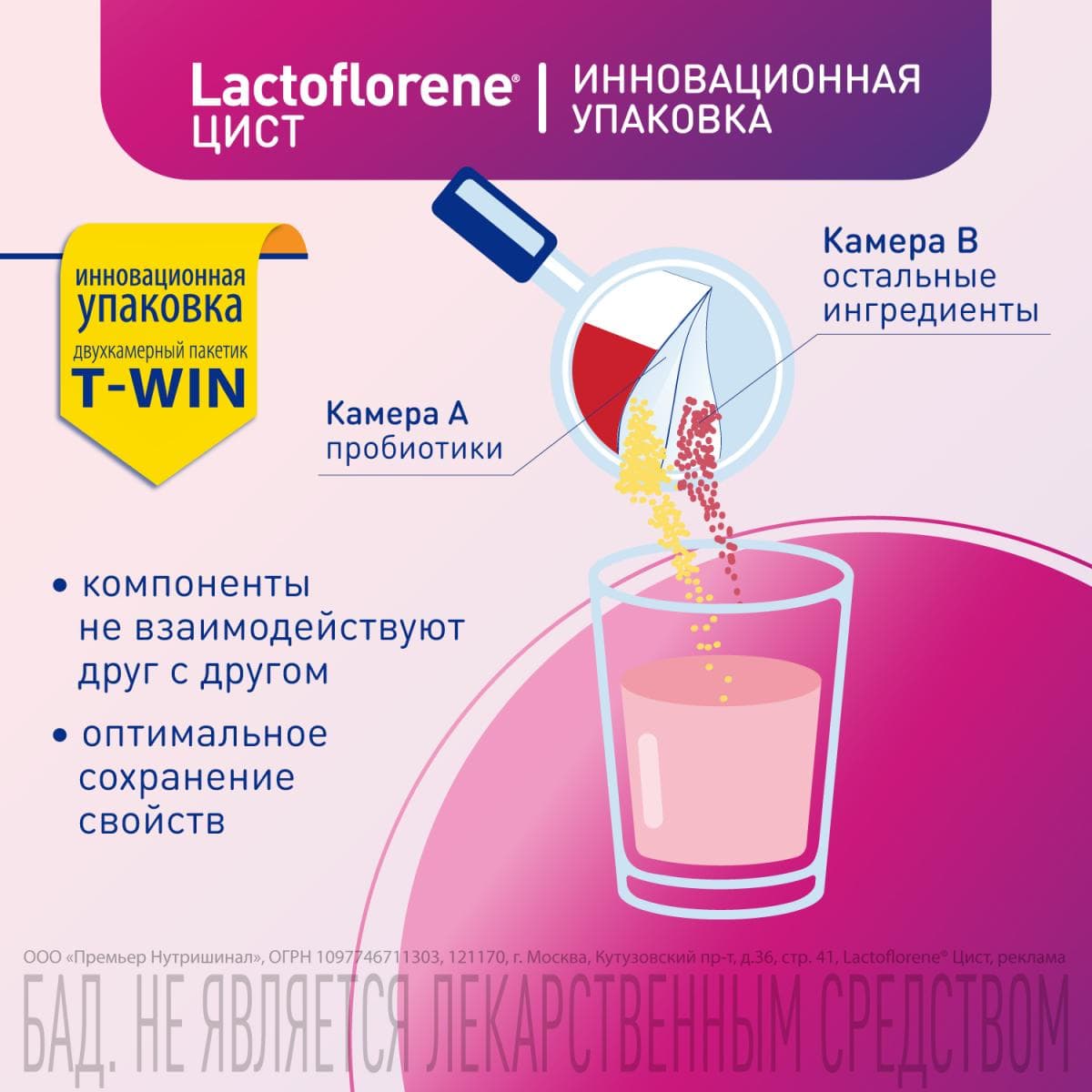 Lactoflorene® ЦИСТ - итальянский пробиотический комплекс (20 пакетиков)