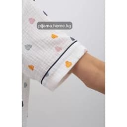 Пижама муслиновая женская 3 в 1, цвет белый
