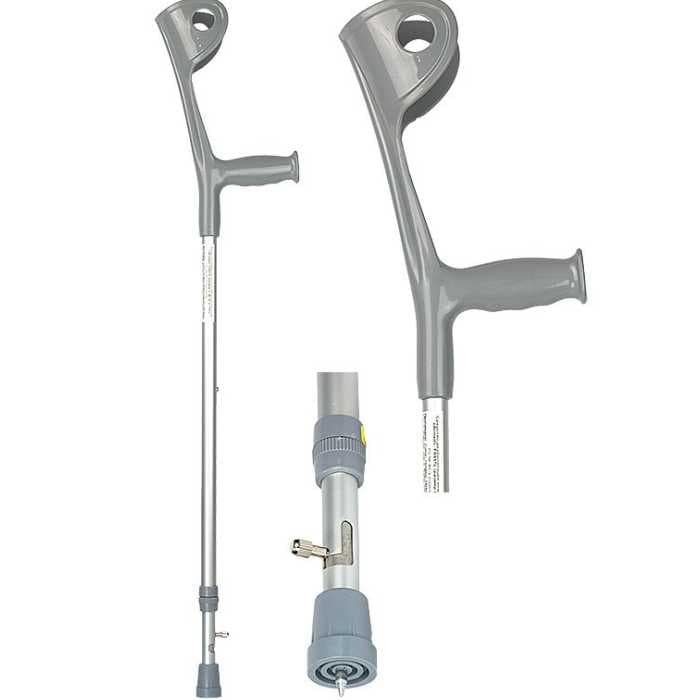 Костыль металлический с подлокотником