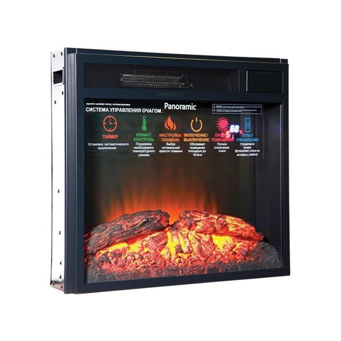 Широкоформатный очаг с прямым стеклом InterFlame Foton 23 LED FX
