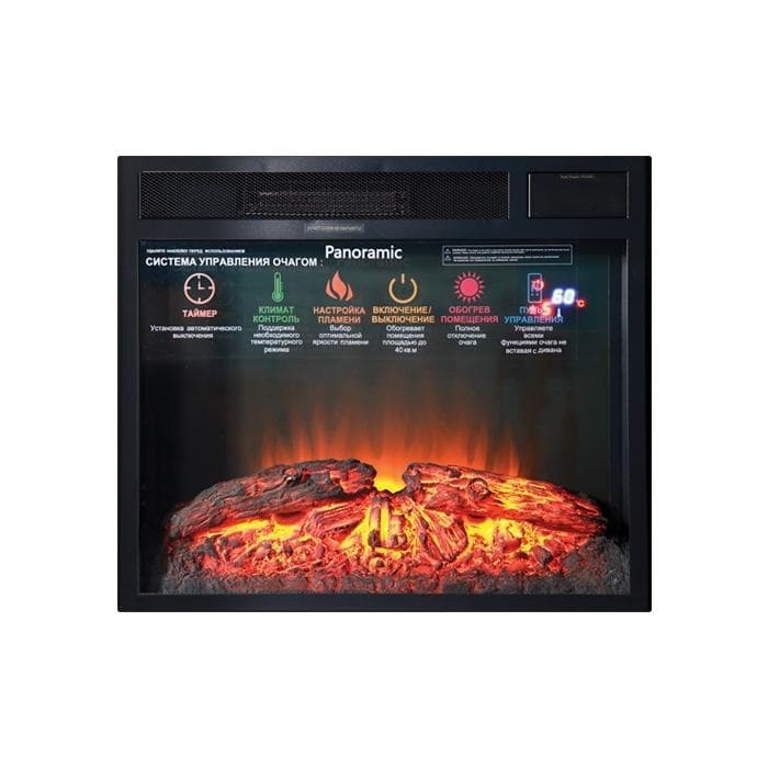 Широкоформатный очаг с прямым стеклом InterFlame Foton 23 LED FX
