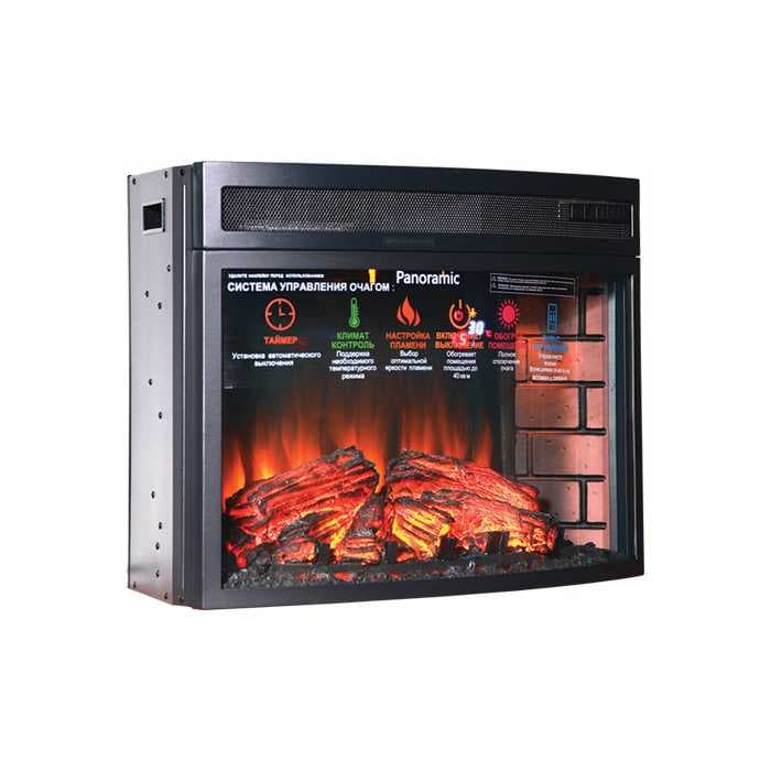 Широкоформатный очаг с панорамным стеклом InterFlame Panoramic 25 LED FX