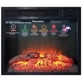 Широкоформатный очаг с прямым стеклом InterFlame Foton 23 LED FX