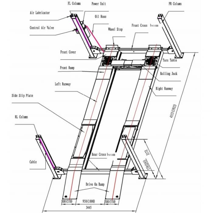 Подъемник четырехстоечный Launch TLT-440W