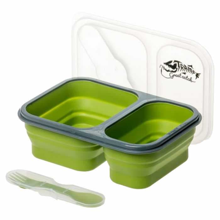Контейнер силиконовый 2 отсека с ловилкой TRC-090