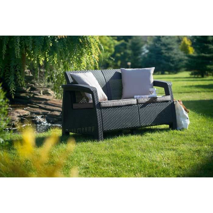 Диван Корфу Лав Сит (Corfu love seat) графит 223233