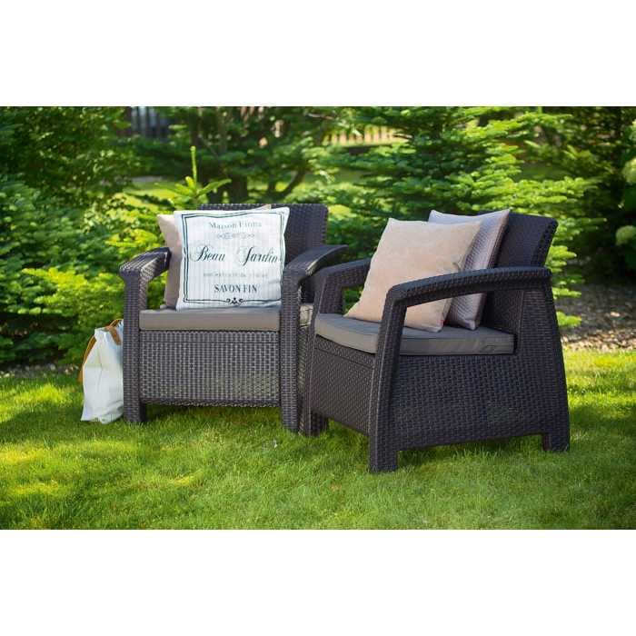 Комплект мебели Корфу дуо сэт (Corfu duo set) (2 кресла в комплекте) графит 223175