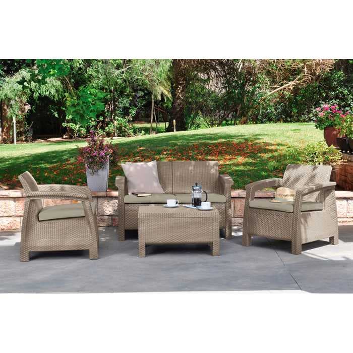 Комплект мебели Корфу сэт (Corfu set) капучино - песок 227640