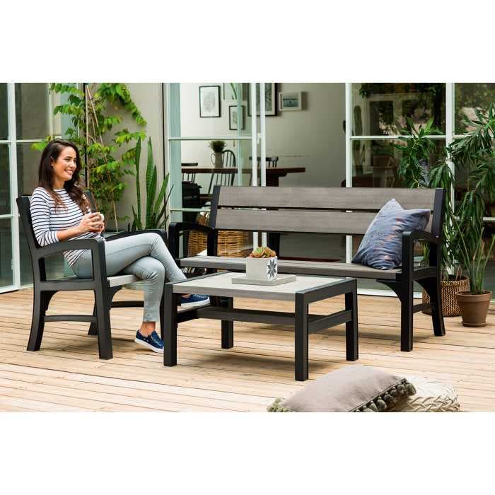 Скамья Монтеро 3-х местная (Montero Triple seat bench) графит - коричневато-серый 233158