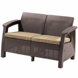 Диван Корфу Лав Сит (Corfu love seat) коричневый - серо-бежевый * 223214