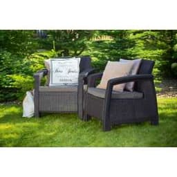 Комплект мебели Корфу дуо сэт (Corfu duo set) (2 кресла в комплекте) графит 223175