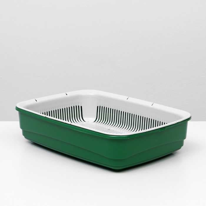 Лоток большой с сеткой Atlantis "Стандарт", 42 х 31 х 10 см, зеленый,