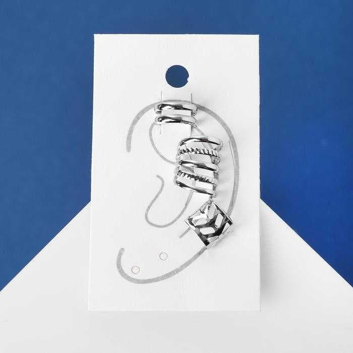 Серьги "Каффы" набор 3 шт, линии, цвет МИКС