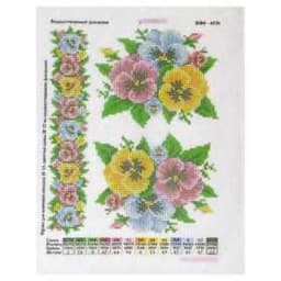 Схема на водорастворимом флизелине "Анютины глазки"