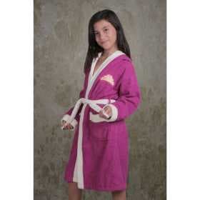 Халат детский махровый с капюшоном Silver, 8-9 лет, цвет фуксия 913/3