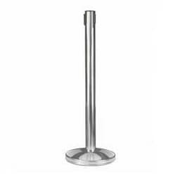 Стойка ограждения с вытяжной лентой-180см КРАСНОЙ,высота-80см,диаметр 6см,напольный диам-32см