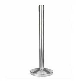 Стойка ограждения с вытяжной лентой-180см КРАСНОЙ,высота-80см,диаметр 6см,напольный диам-32см