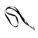 Лента для бейджа, ширина-10 мм, длина-80 см, с металлической прищепкой, чёрная